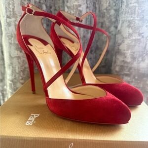 Christian Louboutin Red Suede Heels